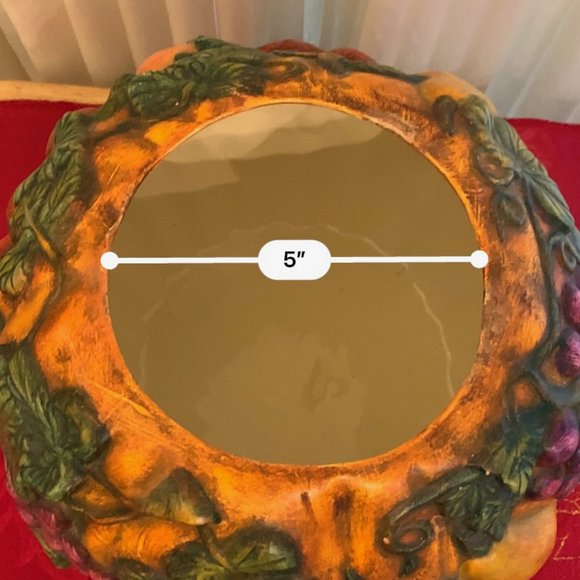 Handmade Ceramic Center Piece Fall Pumpkin with Fruit - Picture 5 of 6